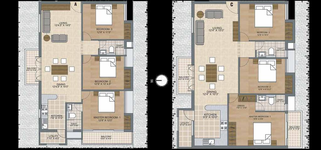 Apartment Type A & C Type A -
