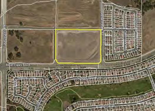 Multi-Family Land Sale Comparable #3. This property is located north side of Blue Oaks Boulevard, east of Fiddyment Road in Roseville, California. The site is rectangular in shape and consists of 11.