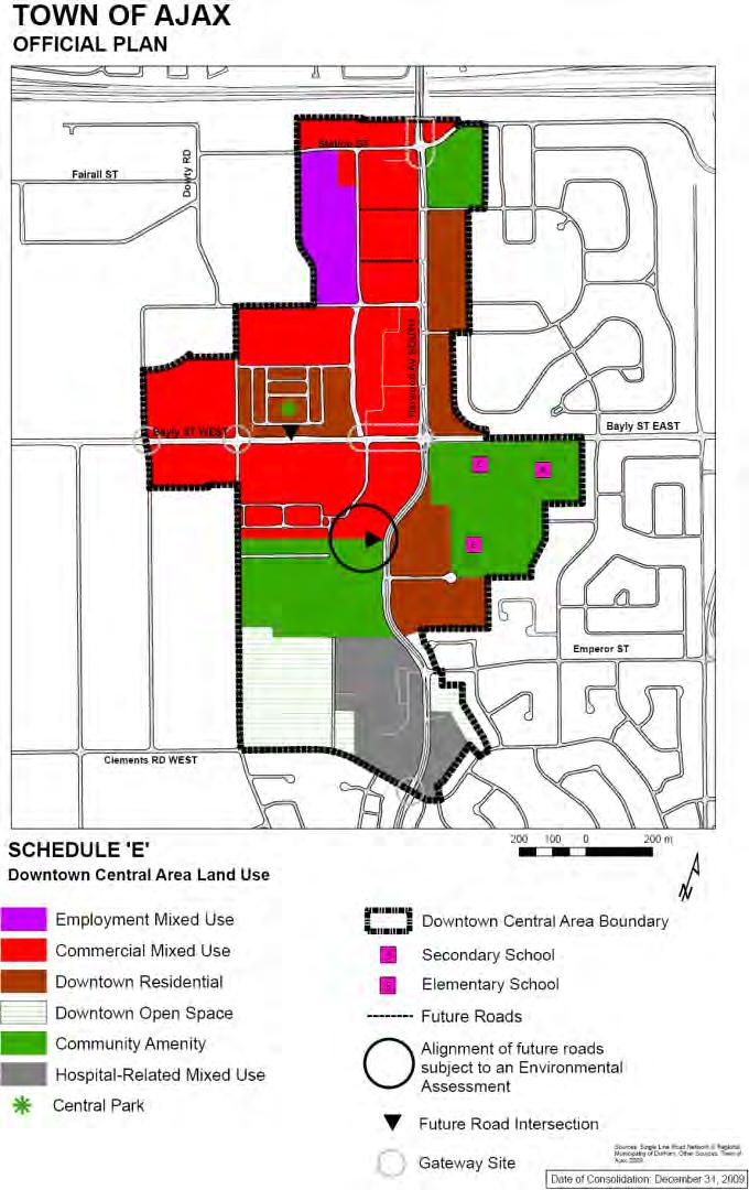 Town of Ajax Official Plan Commercial Mixed Use - permits a