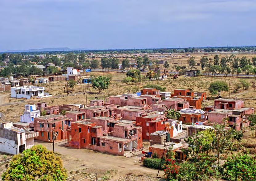 Aranya Low Cost Housing 1989 Indore, Photo by John Paniker Aranya Low Cost Housing showing the layout of the