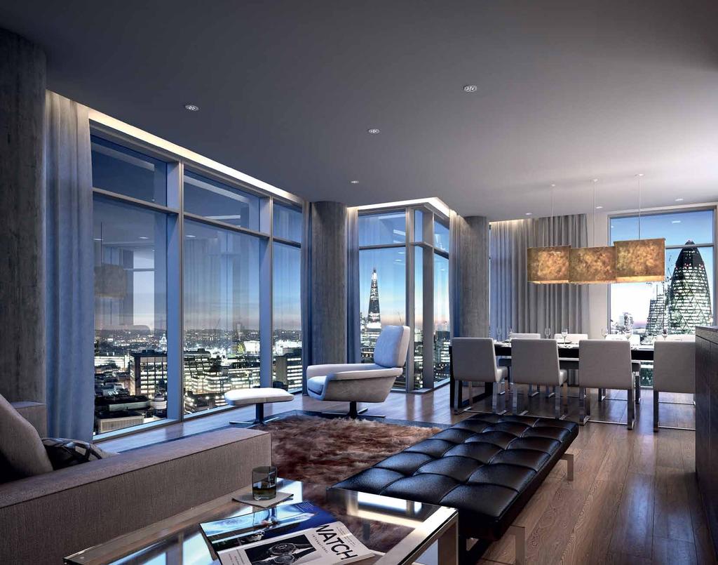 elevated LIFESTYLE Computer Generated Image of Penthouse interior at One