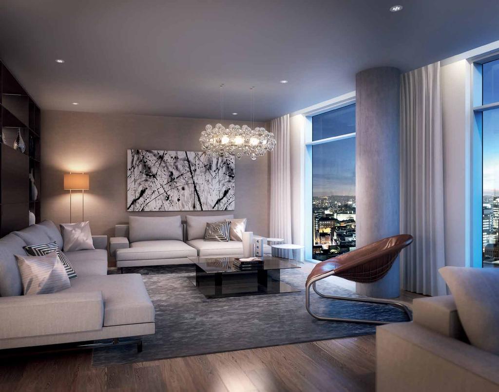 Computer Generated Image of Penthouse interior at One Commercial Street
