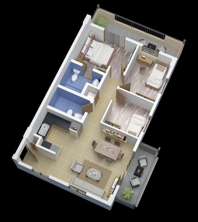 3-Bedroom Unit with Balcony