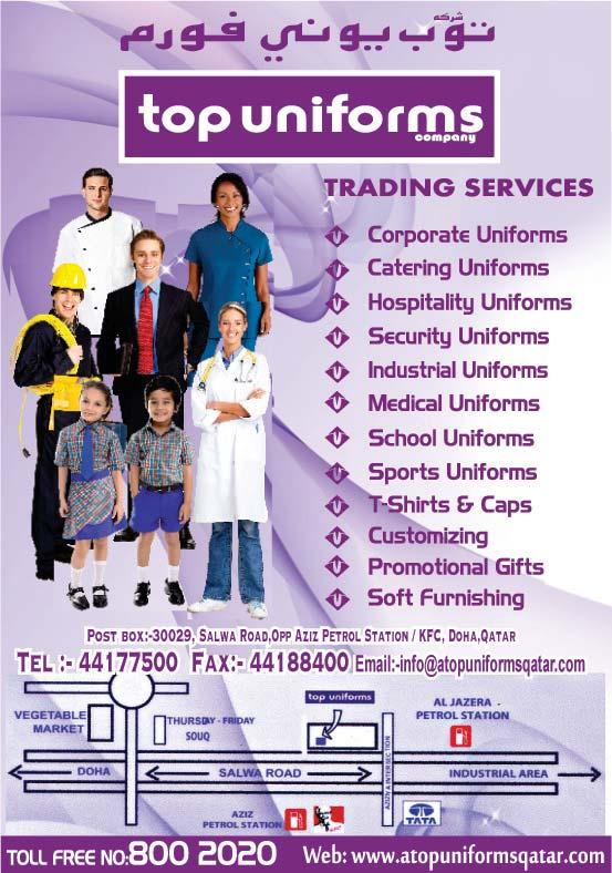 10 Issue No. 2728 Tuesday 27 March 2018 Classifieds SECURITY SYSTEM & SOLUTION UNIFORMS TRANSLATION SERVICES HELPLINE GROUP TRANSLATION SERVICES C-Ring Road, Near Gulf Times.