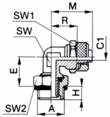 MC34 L-swivel union MC36 swivel-type male end fitting D1 L1 L2 L3 L4 CH1 CH2 weight [g] type 4/2,5 M5x0,8 4 16 9,5 19 7 8 9 MC34-04-M5 4/2,5 G1/8" 6 21,5 16,5 27 7 14 28 MC34-04-18 5/3 M5x0,8 4 19