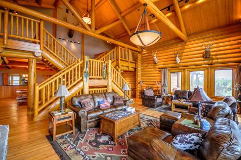 There we have a beautiful well built 10,000 square foot log home.