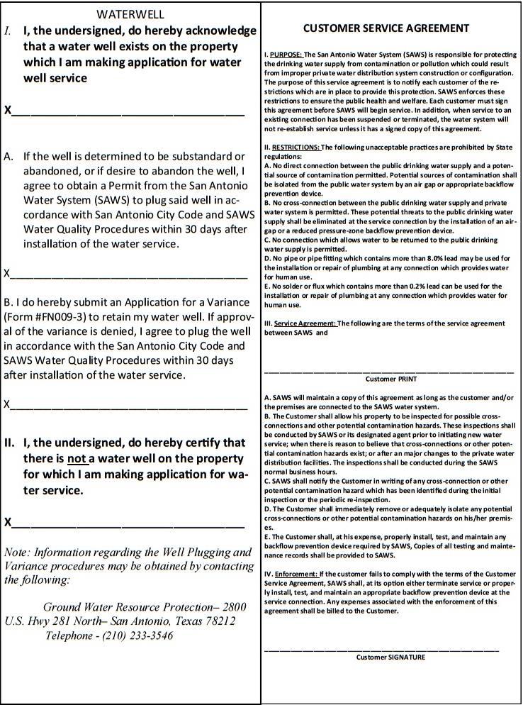 B.3 Waterwell & Customer Service Agreement