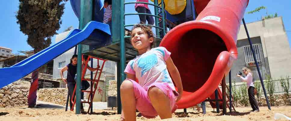 The first playground was opened in Ein Munjid in Ramallah, while there are nine playgrounds in