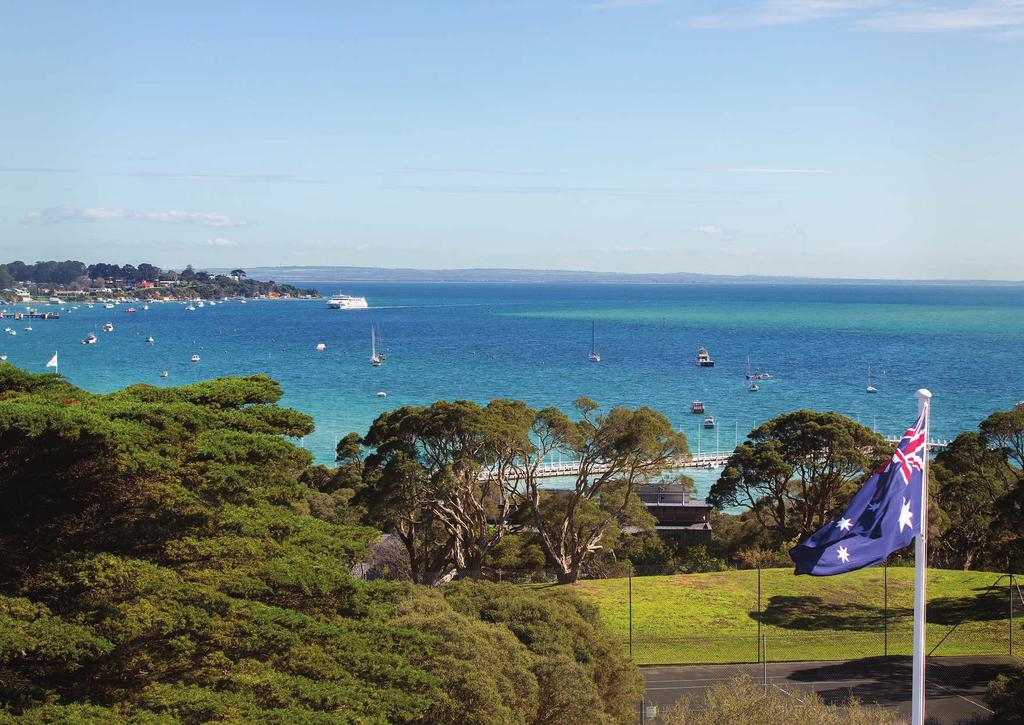 The tennis court, at the north end of the Estate, enjoys beautiful views of Sorrento front beach, Sorrento pier and towards the heads of Port Phillip Bay beyond MARK WIZEL +61 409 809 868