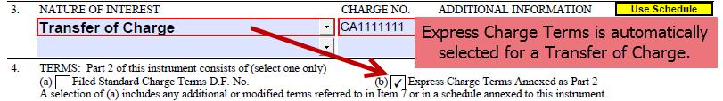 Charge no. field: enter the second charge number for a modification, extension or transfer of a charge or the charge number for a release.