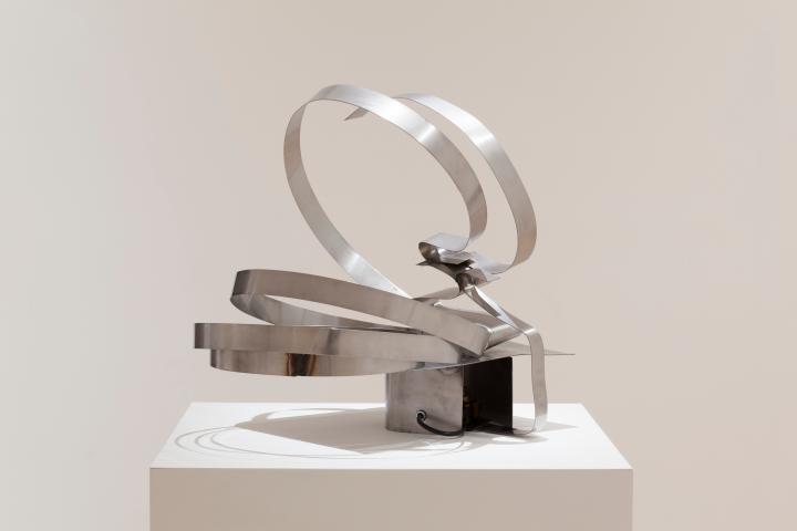 Feliza Bursztyn, Untitled (from the series Histéricas), c. 1967. Stainless steel and electric motor, 45 x 40 x 50 cm.
