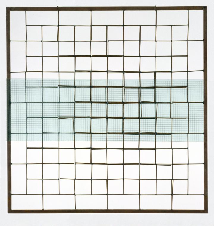 Cildo Meireles, Malhas da liberdade, 1976. Iron and glass. 120 x 122.6 x 3.8 cm. The Museum of Modern Art.