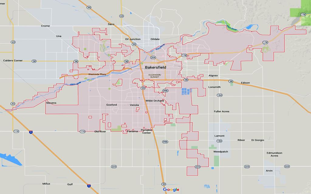 MAP OF BAKERSFIELD & SITE LOCATION SITE Cushman & Wakefield Copyright 2016.