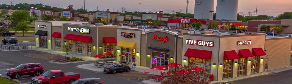 core characteristics The subject property is a 6,200 square foot retail pad featuring a corporate Five Guys Burgers and Fries, a top performing Firehouse Subs, and Lacey s Place.