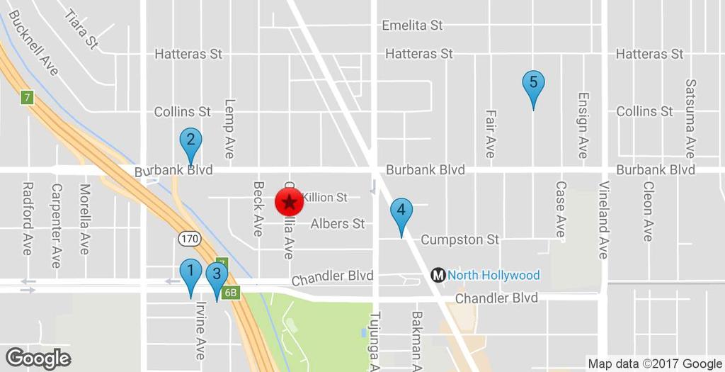 Rent Comps Map 4 RENT COMPARABLES SUBJECT PROPERTY 5504 Camellia Ave North Hollywood, CA 91601 1 11658 Chandler Blvd North Hollywood, CA 91601 2 11633 Burbank Blvd North