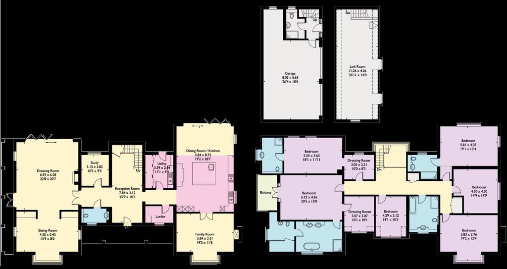 Reception Bedroom Bathroom Kitchen/Utility Storage Terrace Recreation Approximate Gross Internal Floor Area 467.3 sq.m / 5030 sq.ft Garage: 111.7 sq.m / 1202 sq.ft Total: 579 sq.m / 6232 sq.