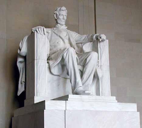 wikipedia/ Attilio Piccirilli The statue of Abraham Lincoln in the Lincoln Memorial in Washington, D.C.