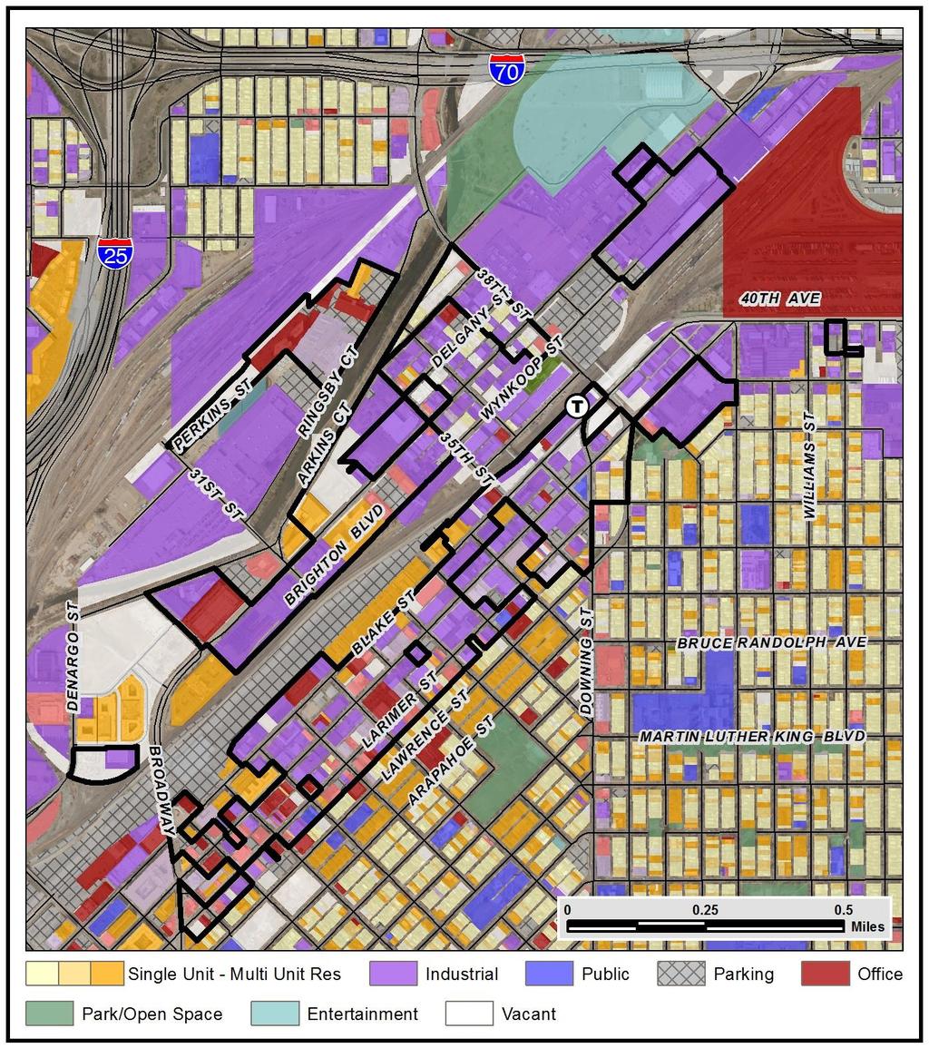 Map Amendment Existing Land Use in Area Industrial Warehouse Single- and Multi-unit
