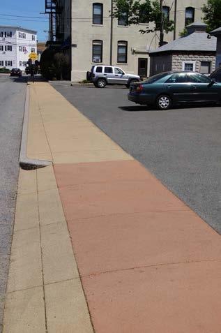 The first is ensuring adequate sidewalk width for handicapped pedestrians, especially those in wheelchairs.