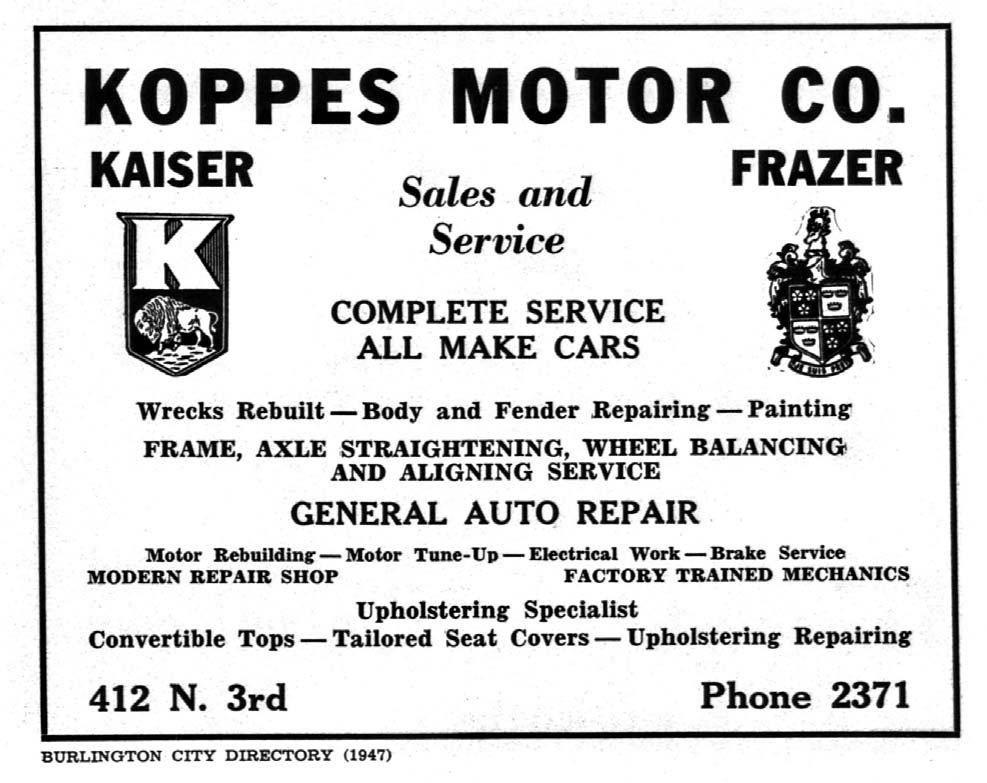Page 11 Ad for Koppes Motor Company in