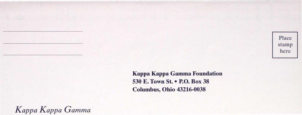 Kappa Kappa Gamma Place stamp here Kappa Kappa Gamma