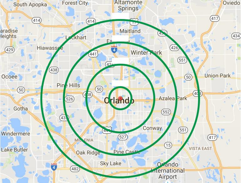 2017 Estimated Radius Ring Demographics 7 miles 5 miles 3 miles 1 mile 1 Mile 2 Miles 3 Miles 5 Miles Population 18,350 50,717 100,699 291,232 Population Growth 5 Year Projection 20,282 55,597