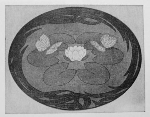 For example in his woodcut The Kiss the hair of two women are twisted together and transformed into The Kiss - Peter Behrens Butterflies on Water Lilies - Peter Behrens As