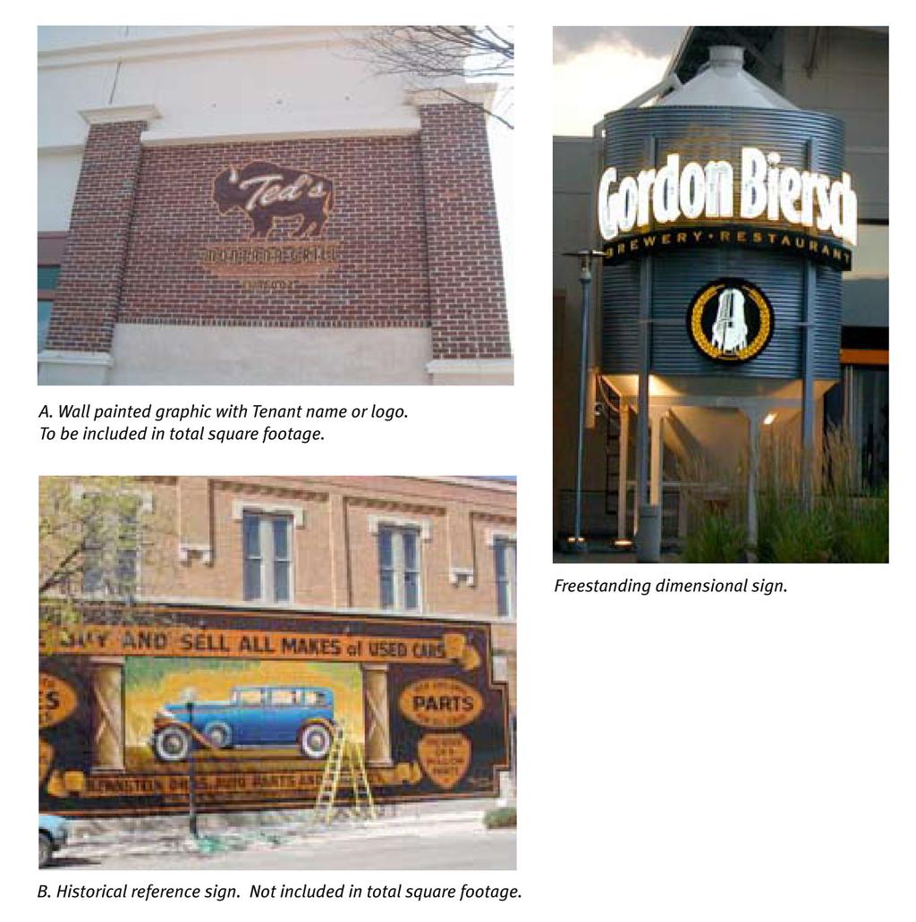 RECOMMENDED SIGN TYPES Hybrid Sign Hybrid signs, such as the wall painted sign shown at right, are those which do not fit neatly into any of the other