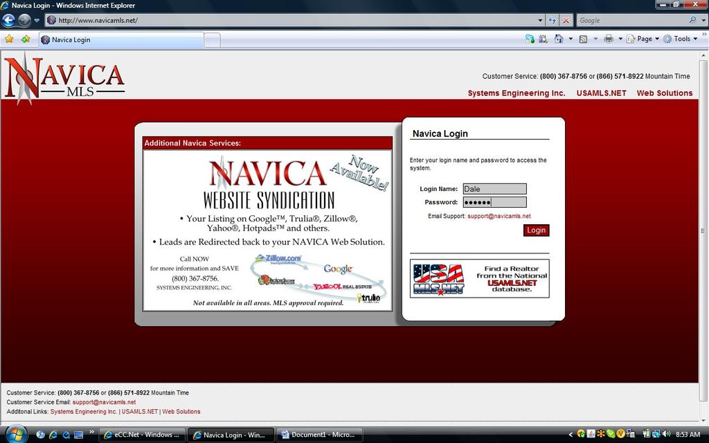 Navica MLS Login Page Brokers or designated office staff log into Navica MLS using their Login Name and Password.