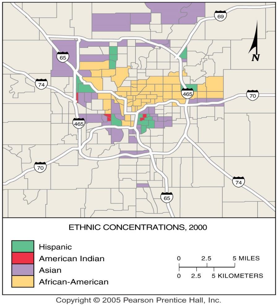 INDIANAPOLIS: ETHNIC PATTERNS The distribution of
