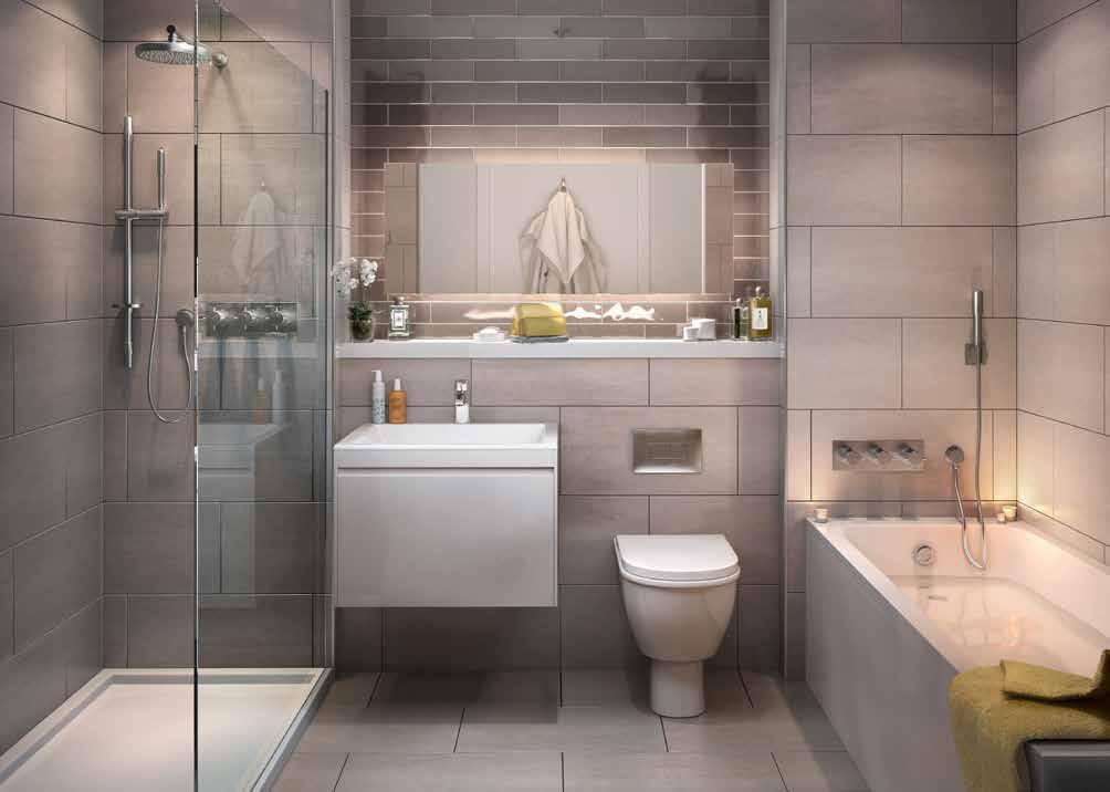 SPECIFICATION S/S BUILDING FABRIC Contemporary white sanitaryware to bathrooms, en suites and Cs hite bath to selected bathrooms hite shower tray with glass screen or door to selected bathrooms