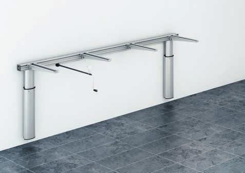 WALL MOUNTED WORKTOP LIFTS - MANUAL Worktops can be adjusted in height using a crank handle to cater for both seated and standing users.