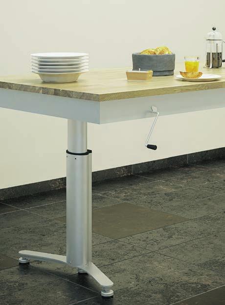 FREESTANDING WORKTOP LIFTS - MANUAL A manual, freestanding solution is the budget choice when you need a work or dining table which can be adapted to the given user or situation.