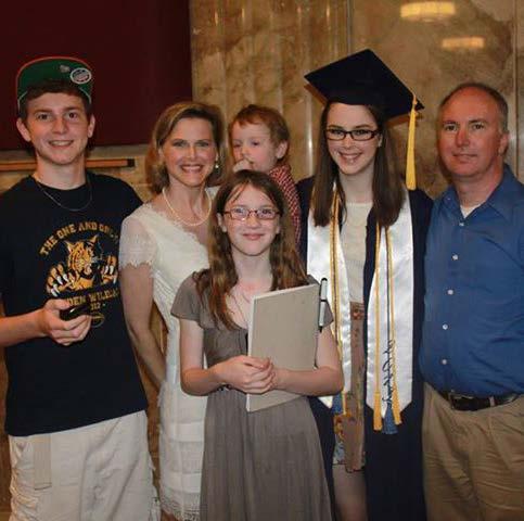 C. From left: Steve, Abigail, Katie and Katherine Williams, Will, Meredith Braswell and Rachel and Thomas Strother.
