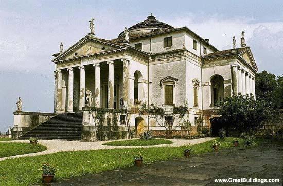 Villa Rotunda, 1560 Andrea Palladio Identical temple porticos face
