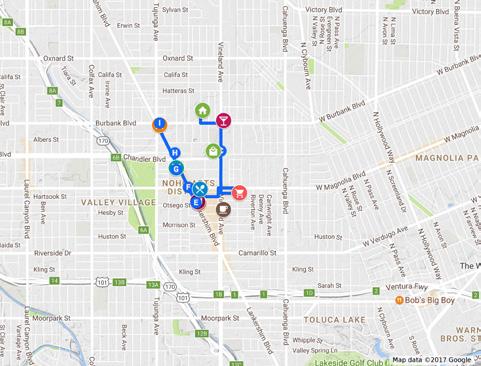 WALKING MAP - NOHO ARTS DISTRICT NoHo Area Map NoHo Arts District Walking Map Lankershim Arts Center Theatre 68