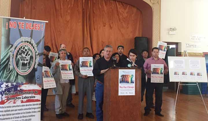 Page 2-LAWNDALE Bilingual News-Thursday, April 20, 2017 Community Groups Call for Labor Stoppage on May Day By: Ashmar Mandou On Monday morning, members of Chicago Community and Workers Rights,