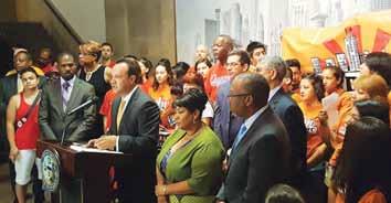 Following the press conference, community leaders attended the Finance Committee to urge Aldermen to move TIF money to the schools.
