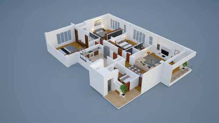 APARTMENT TYPE A Bedroom 02 Bedroom 01 Lounge Terrace Cloak Balcony Passage F 203M 2 Store Dining Masters Kitchen Kitchen yard Dsq duct LIFT SHAFT Lobby Porc.