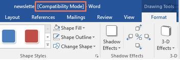 3.3 Compatibility Mode Kadangkala terdapat keperluan untuk membuka semula fail yang telah dicipta daripada versi Word