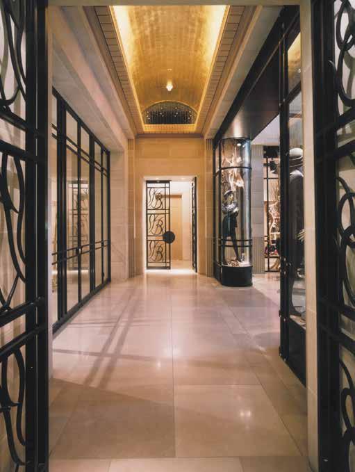 Inc. A four-story central atrium of French limestone and marble is surrounded by galleries that house a series of boutiques