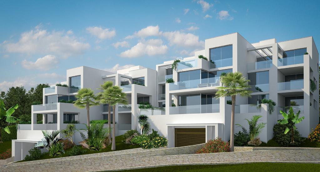1, 2 and 3 bedrooms with spacious terraces and glass walls offering stunning