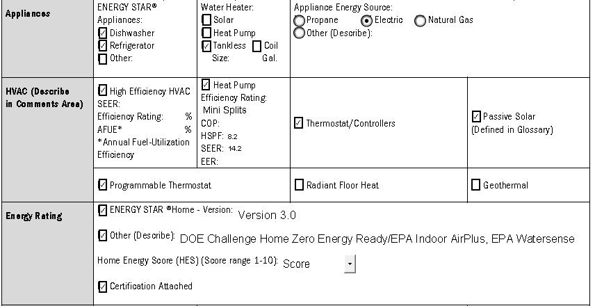 Energy Efficient Section of the Addendum Form For more information: Residential