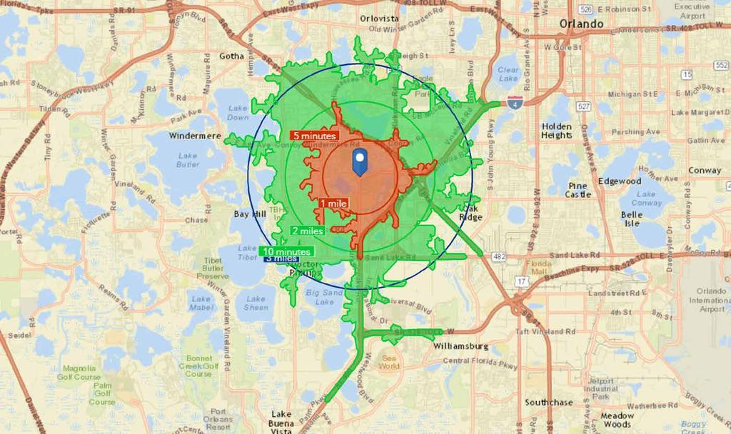 DEMOGRAPHICS MAP 1, 2, 3 mile radius 5 & 10
