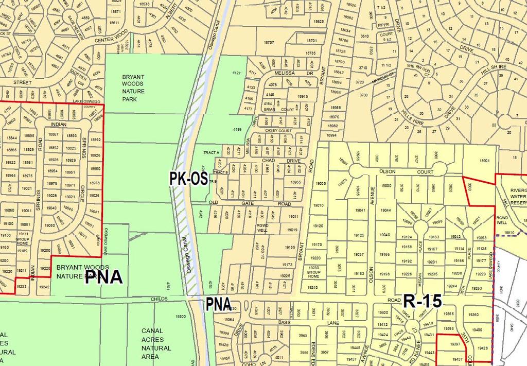 5. Change Zoning Map designations from R-7.5 and R-10 to PNA (Parks and Natural Area).