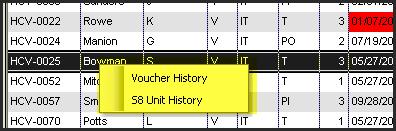 Voucher History or the