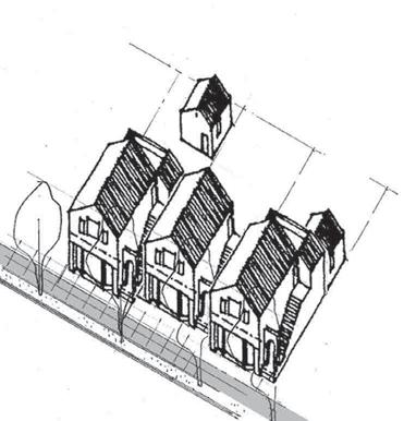 Axonometric view of typical Typical footprint Maximum envelope P A G E 1 8 Site Plan T.5 TOWN TOWNHOME. KEY MAP Description: This prototype is intended to accommodate residential uses in a townhome.