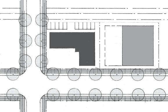 Axonometric view of typical Axonometric view of typical envelope 60% maximum coverage Description: This prototype is intended to accommodate residential multiple-family uses in an village setting, in