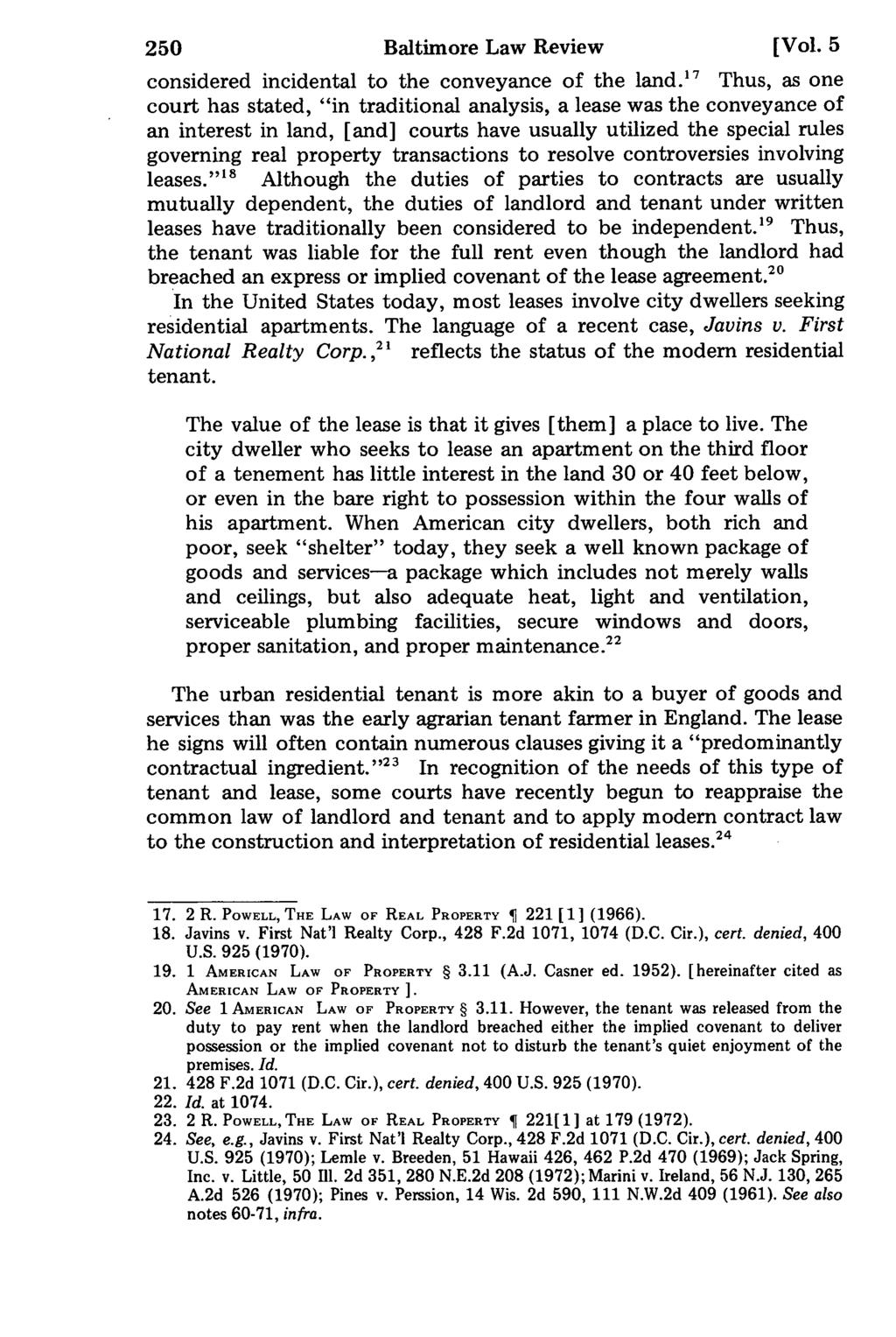 250 Baltimore Law Review [Vol. 5 considered incidental to the conveyance of the land.
