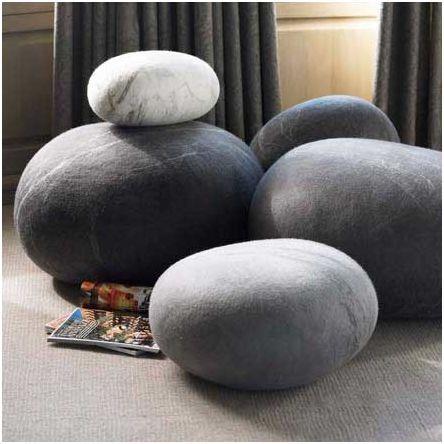 Place two of them to form the back rest and seat of your very own zen chair and meditate away! The cushions are made from 100% merino wool. The designer is South African Ronel Jordaan.